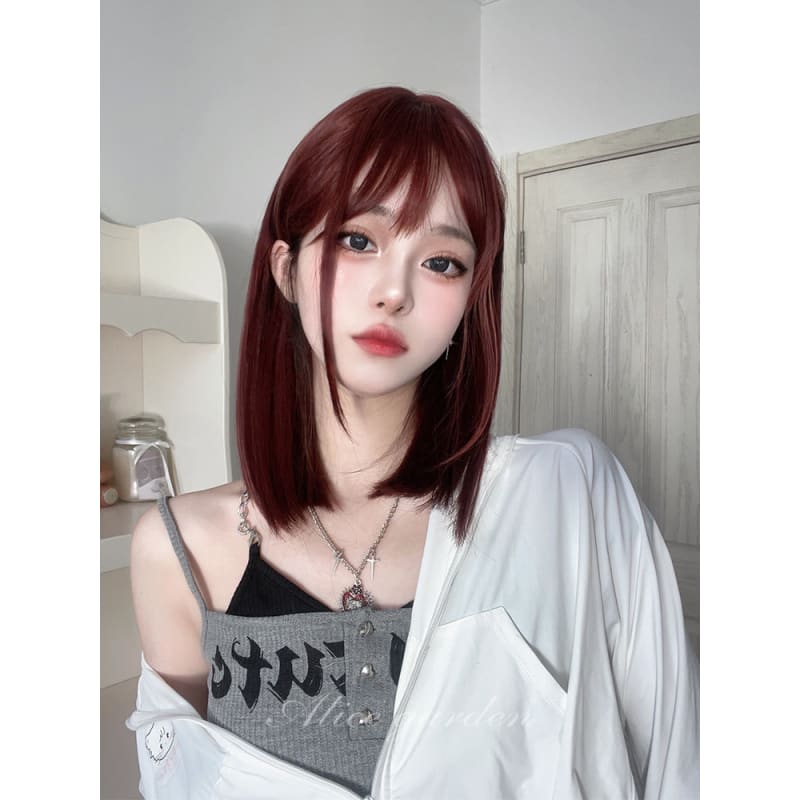 Casual Series Redish Brown Straight Lolita Wig - Raspberry