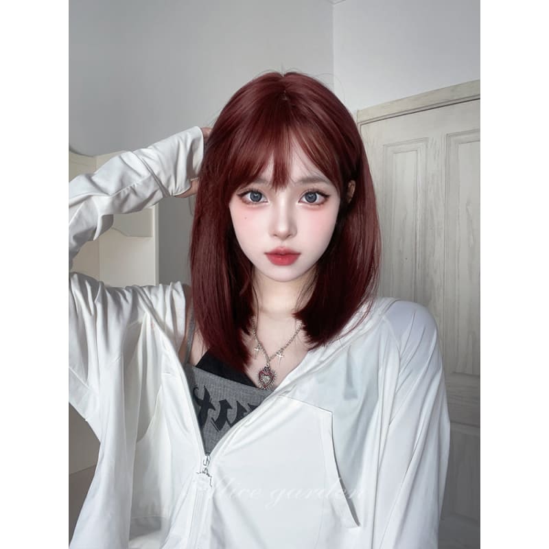 Casual Series Redish Brown Straight Lolita Wig - Raspberry