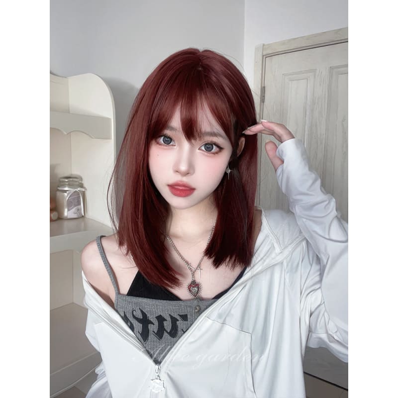 Casual Series Redish Brown Straight Lolita Wig - Raspberry