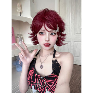 Casual Series Short Red Punk Wig - Burgundy