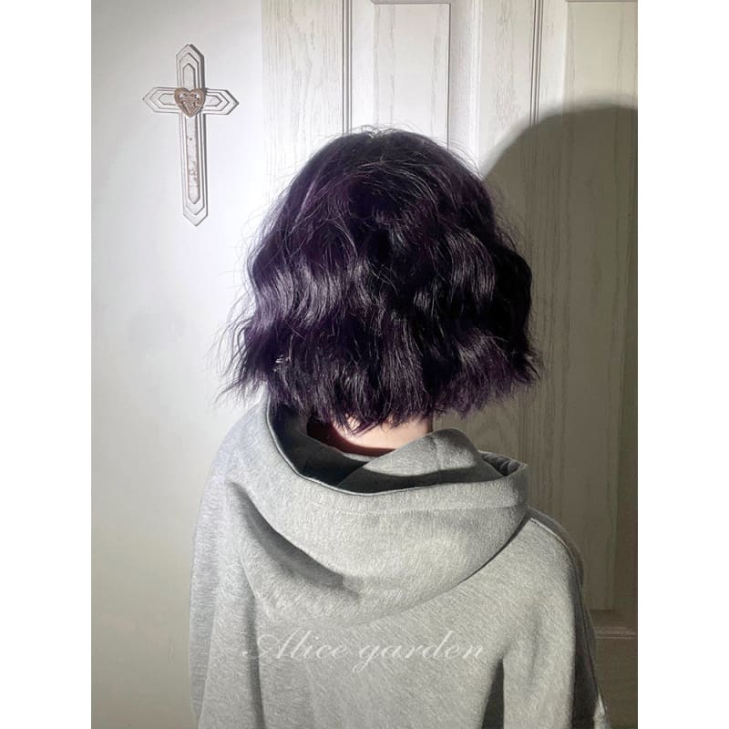 Casual Series Short Wavy Purple Wig - Solid purple