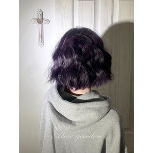 Casual Series Short Wavy Purple Wig - Solid purple