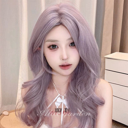 Casual Series Taro Curly Long Wig - Taro ash