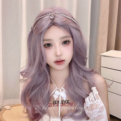 Casual Series Taro Curly Long Wig - Taro ash