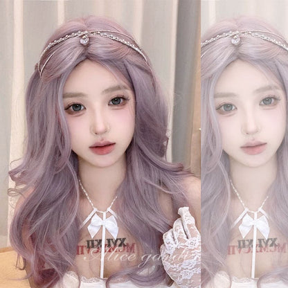 Casual Series Taro Curly Long Wig - Taro ash