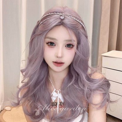 Casual Series Taro Curly Long Wig - Taro ash