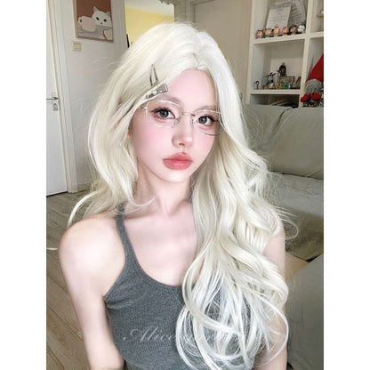 Casual Series Ultra Light Blonde Long Wig ON977 - White gold