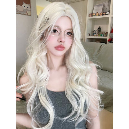 Casual Series Ultra Light Blonde Long Wig ON977 - White gold