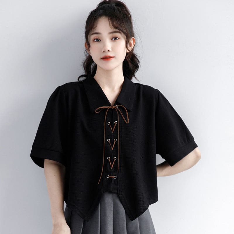 Casual Straps Bow Polo T-Shirt