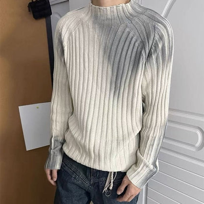 Casual Washed Knit Sweater - Sweater