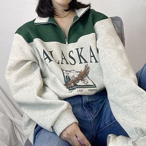 Casual Zip Up Sweatshirt - Sweatshirts