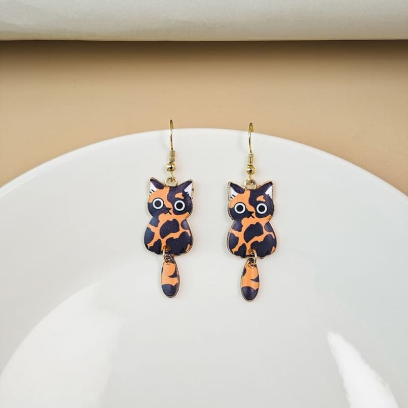 Cat Alloy Drop Earring - jewelry