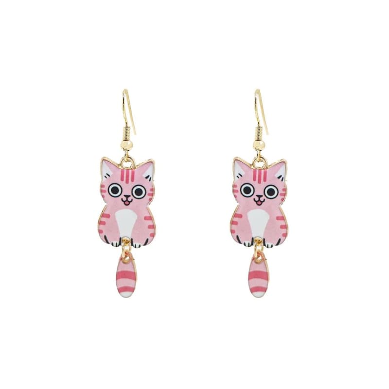 Cat Alloy Drop Earring - jewelry