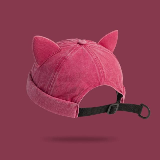 Cat Ear Brimless Hat - Rose Pink / One Size