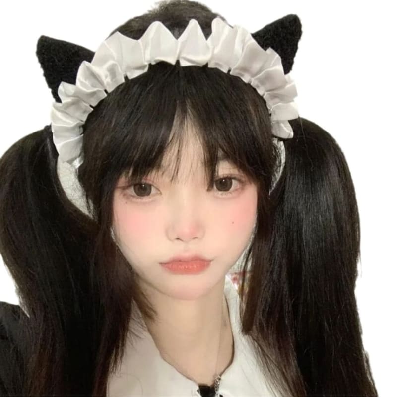 Cat Ear Ruffle Fabric Headband