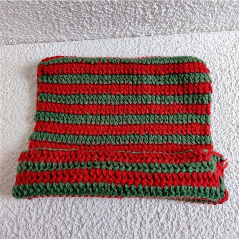 Cat Ear Striped Knit Beanie