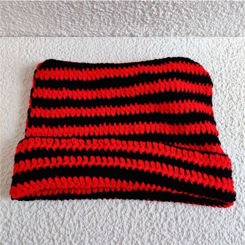 Cat Ear Striped Knit Beanie