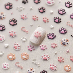 Kawaii Aesthetic Y2K Cute Fairy Cat Paw Nail Stickers MK Kawaii Store