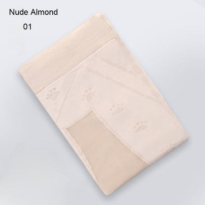 Cat Paw Tights Set - Set Of 2 Pairs - 01 - Nude Almond / L