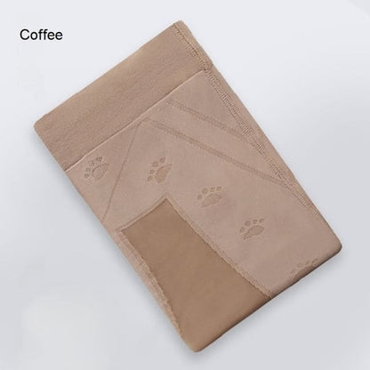 Cat Paw Tights Set - Set Of 2 Pairs - 02 - Coffee / L