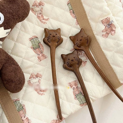 Cat Wooden Hair Stick