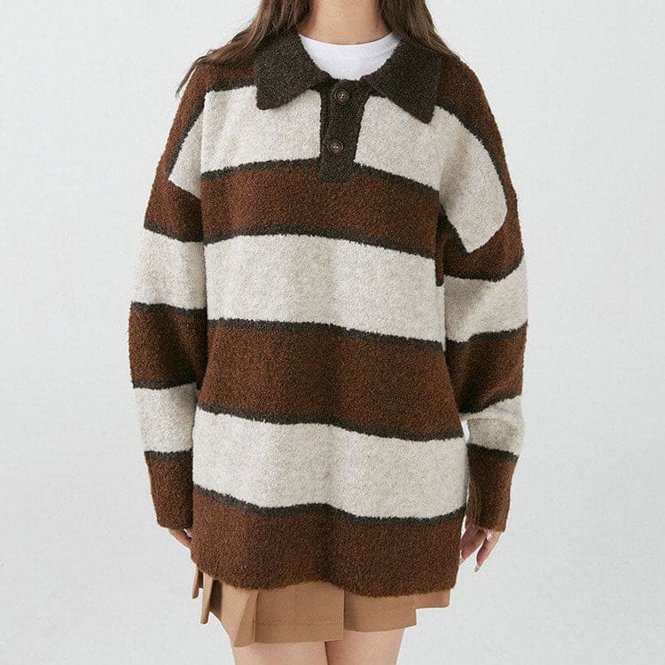 Causal Striped Pullover - Sweater