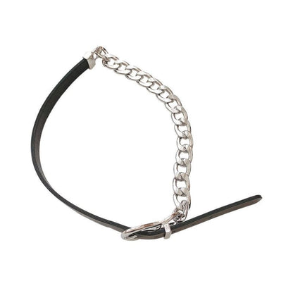 Chain Faux Leather Buckle Choker