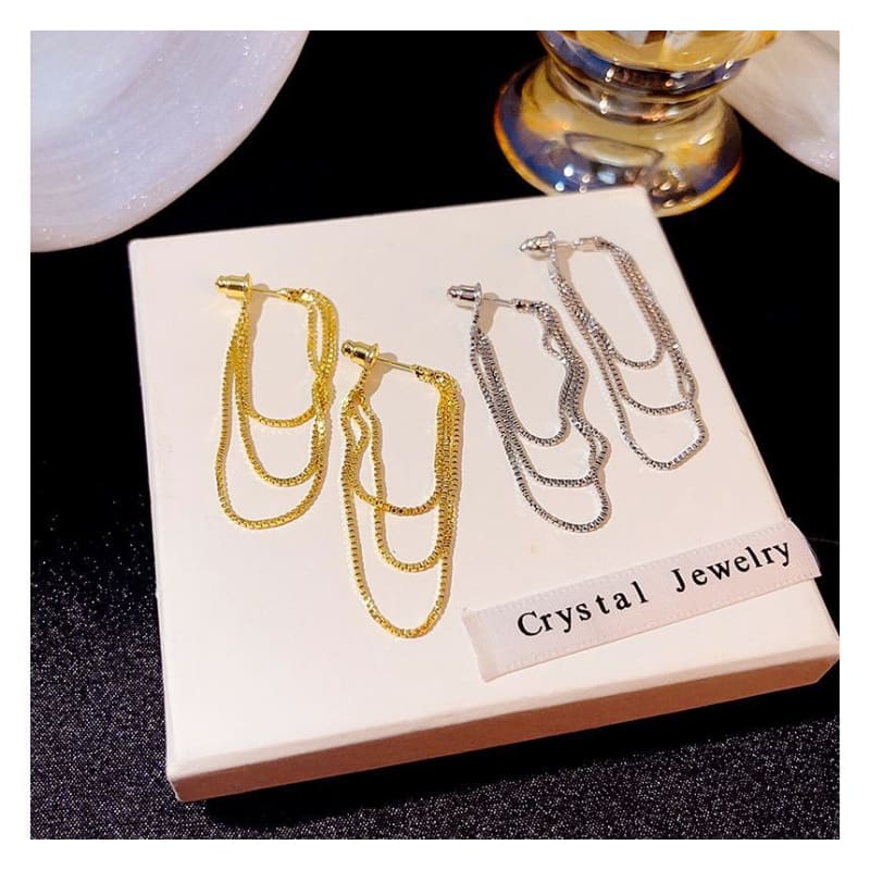 Chain Fringed Drop Earring