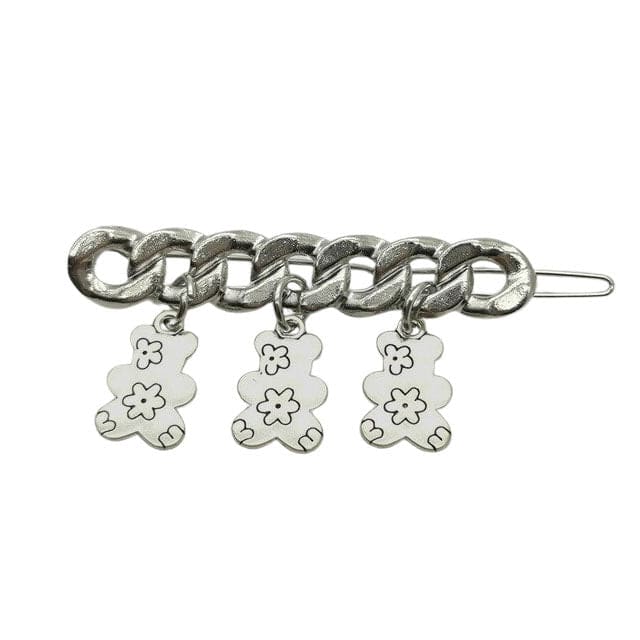 Chain Pendant Hair Clips - Standart / Bear - Other