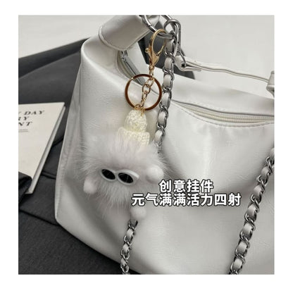 Chain Strap Faux Leather Crossbody Bag / Bag Charm / Set