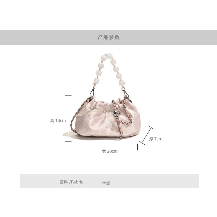 Chain Strap Floral Jacquard Crossbody Bag