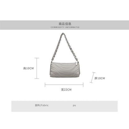 Chain Strap Triangle Faux Leather Crossbody Bag