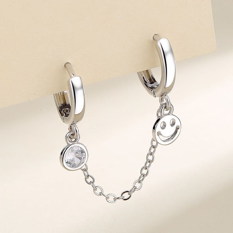 Chained Alloy Huggie Earring (Various Designs)