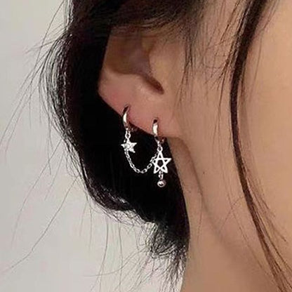 Chained Drop Huggie Earring