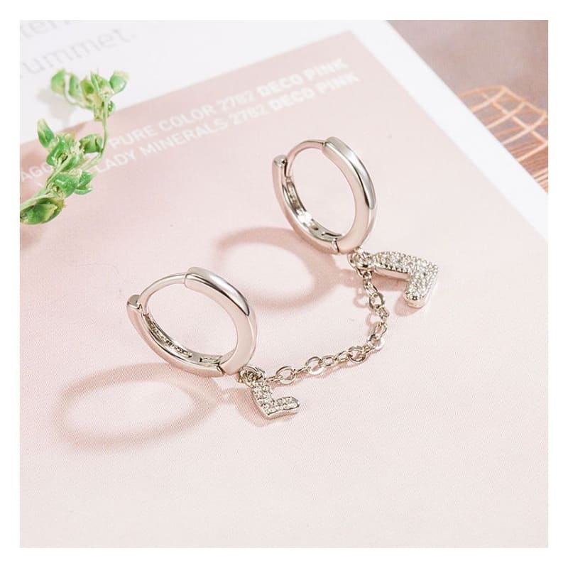 Chained Drop Huggie Earring