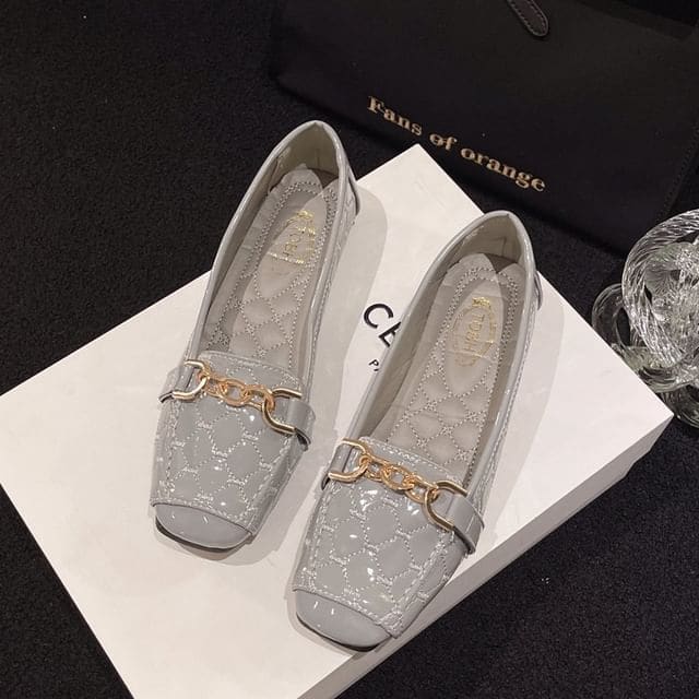 Chained Quilted Flats - Gray / 35