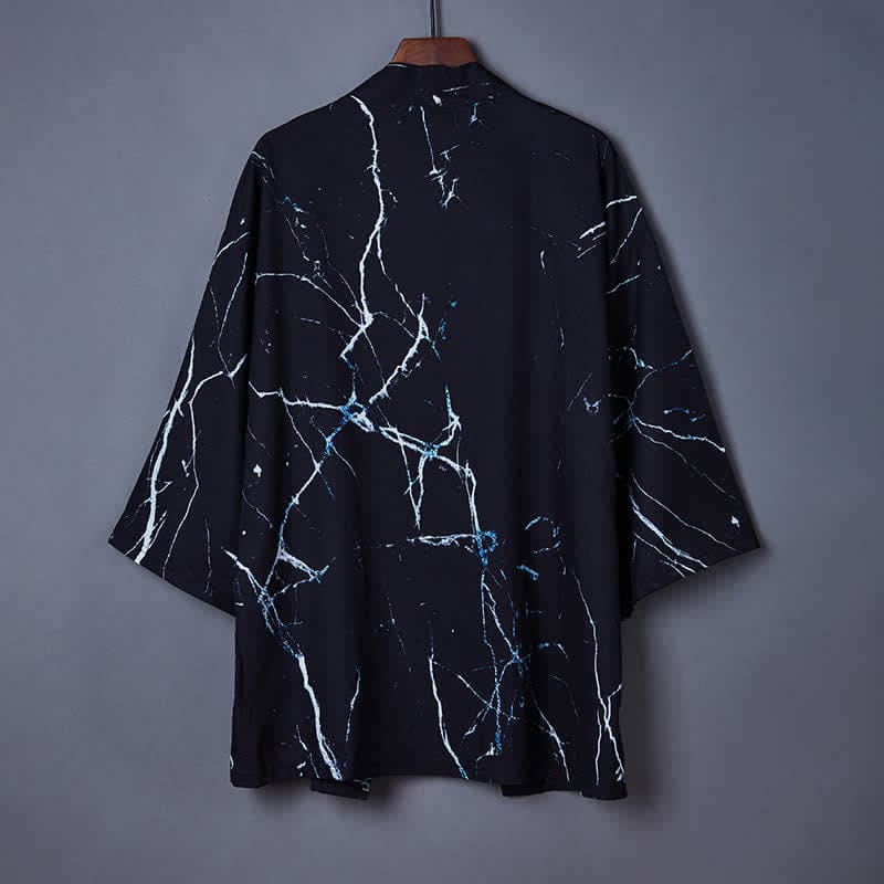 Charming Carp Dragon Print Casual Cardigan Kimono Outerwear