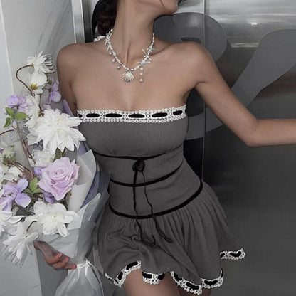 Charming Maid Grey Dress - Dresses