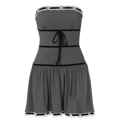 Charming Maid Grey Dress - S / Grey - Dresses