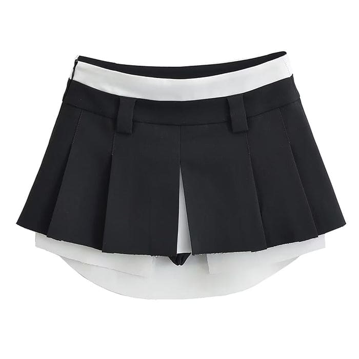 Charming Mini Pleated Skirt - S / Black / Without Belt