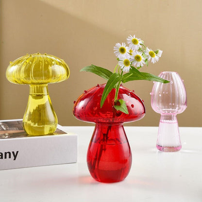 Charming Mushroom Glass Vase