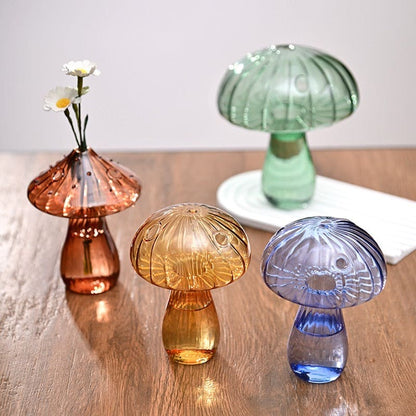 Charming Mushroom Glass Vase