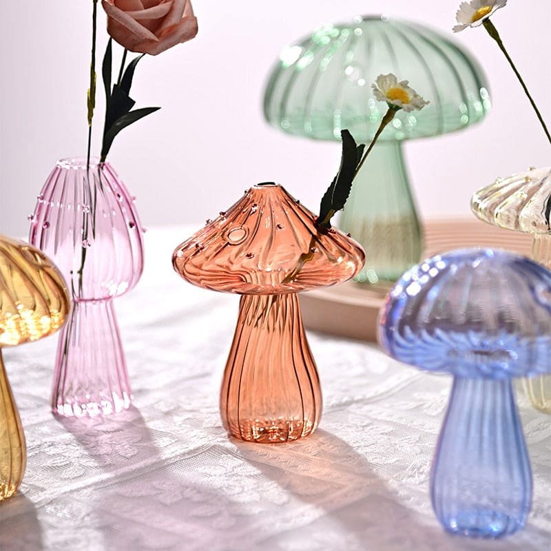 Charming Mushroom Glass Vase