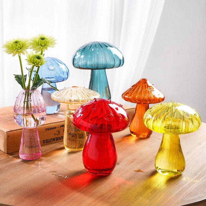 Charming Mushroom Glass Vase