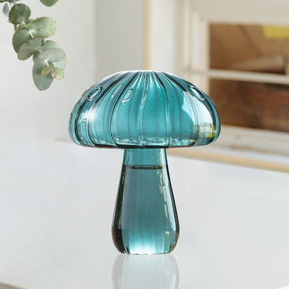 Charming Mushroom Glass Vase - Blue