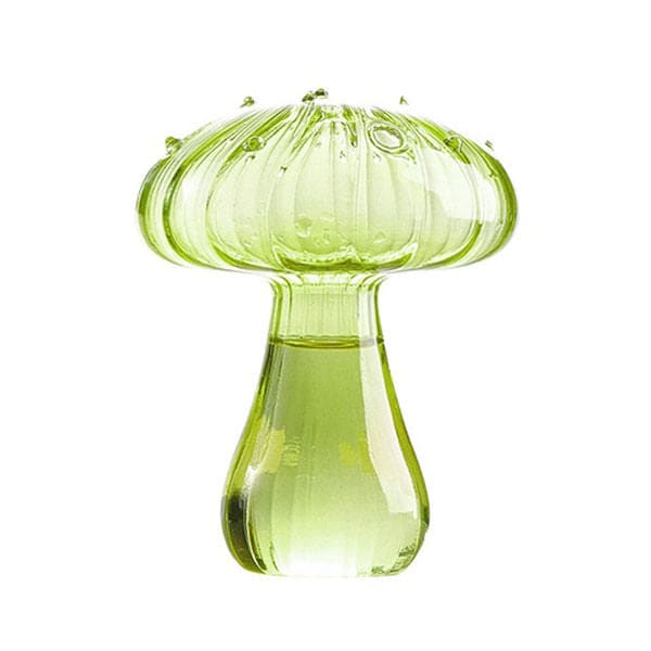 Charming Mushroom Glass Vase - Grass green