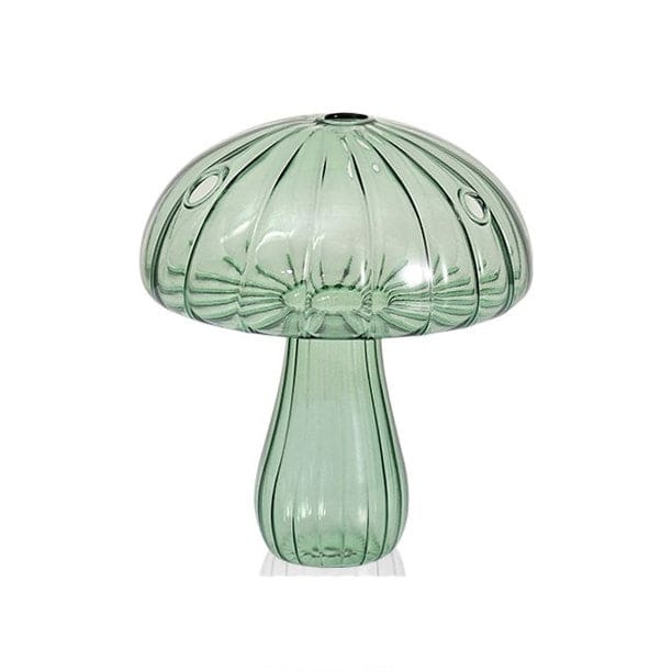 Charming Mushroom Glass Vase - Sage Green