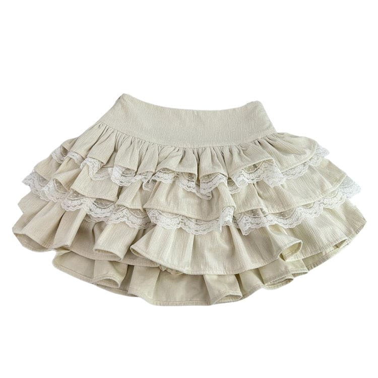 Charming Ruffled Lace Skirt - Skirt