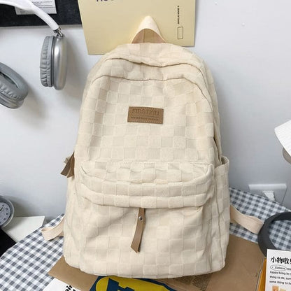 Checked Applique Nylon Backpack - Off-White - Off-White