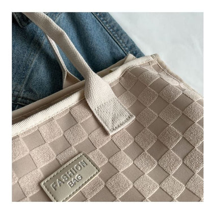 Checkerboard Applique Tote Bag